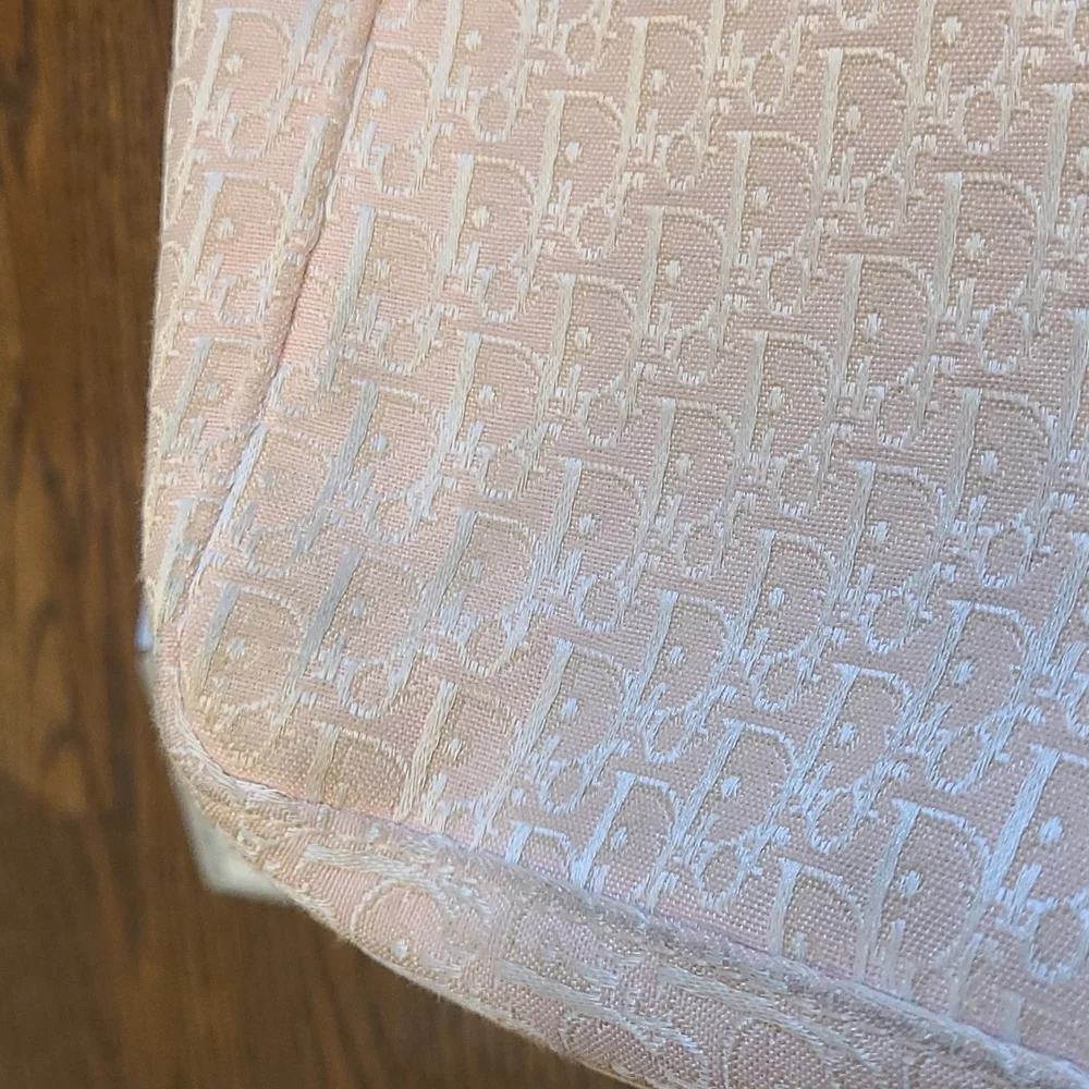 Dior Light Pink Quilted Tote with White Straps